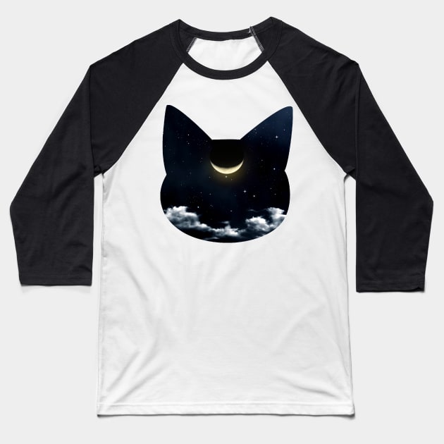 Luna Space Baseball T-Shirt by Elyssiel